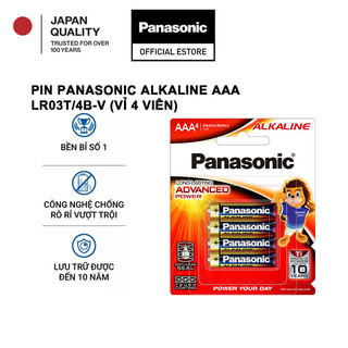 Vỉ 4 viên pin panasonic alkaline aaa lr03t/4b-v – hàng chính hãng