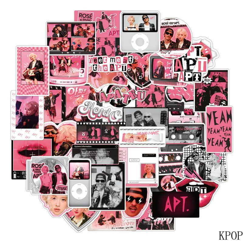 rose&Bruno Mars/APT Album Nhãn dán Park Caiying Mars Brother cho nhật ký, máy tính, và điện thoại ip