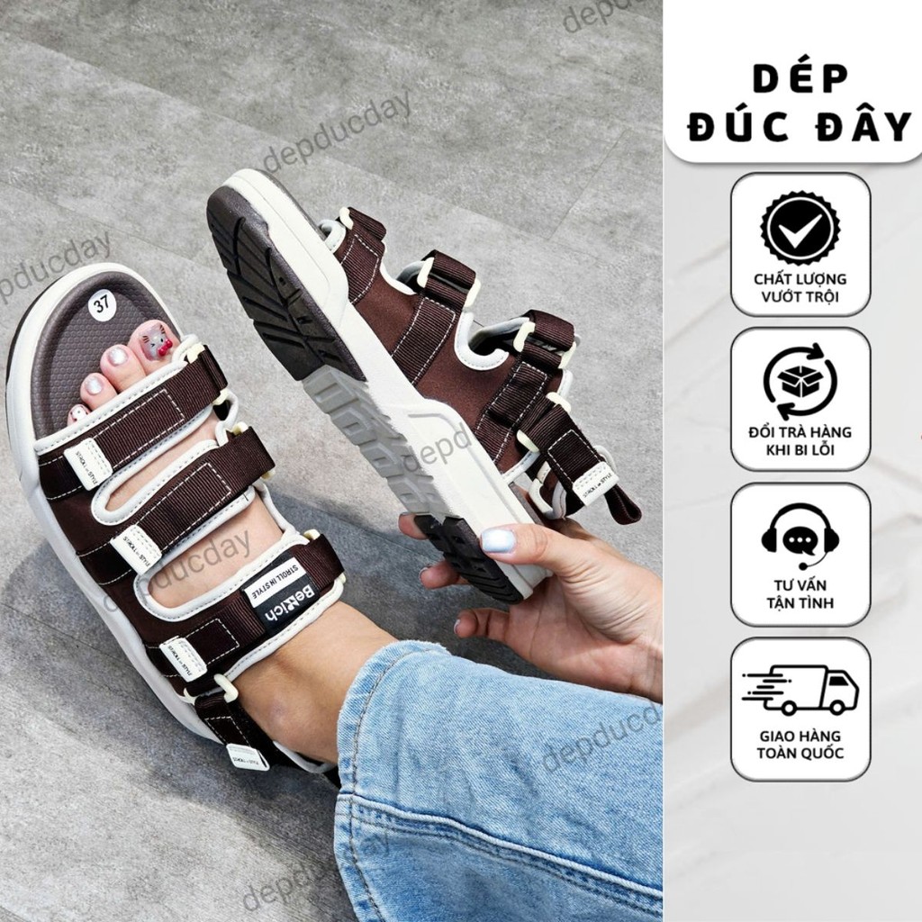[Ảnh thật] [Chính hãng] Giày Sandal Berich Be1603 Nam Nữ Nâu học sinh đi học
