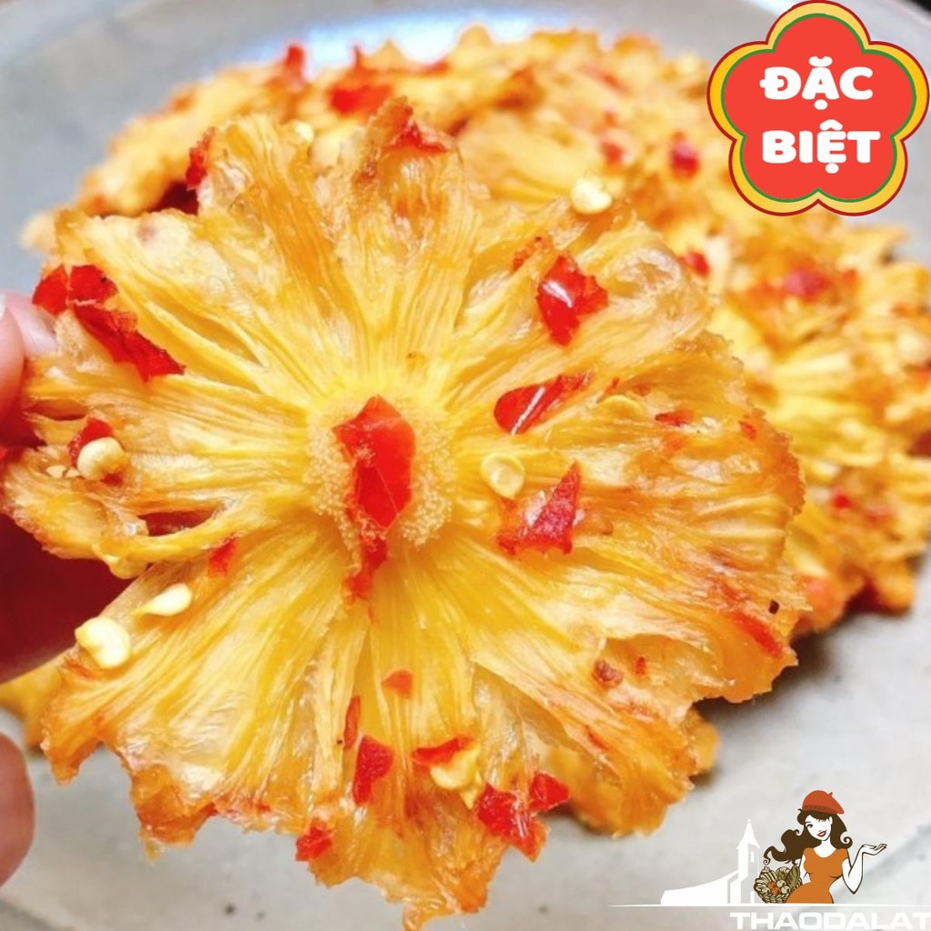 THƠM MẬT SẤY DẺO TRỘN MUỐI ỚT VNXK KHÔNG PHẨM MÀU, KHÔNG CHẤT BẢO QUẢN (BỎ NGĂN MÁT NGAY) - ĐẶC SẢN THẢO ĐÀ LẠT