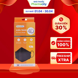Khẩu trang y tế 4D Pharmacity (Hộp 10 cái)