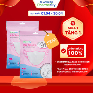 Khẩu trang Pharmacity y tế màu trắng Soft-fit (Gói 5 cái)