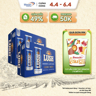 Bia Lush Original Adventure vị Lager Nguyên Bản - Combo 2 Thùng x 24 Lon 330ML (Nồng độ cồn 4,5%)