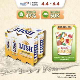 [DATE 12.2024] - Bia Lush Summer fiesta vị Khóm Nhiệt Đới - Lốc 6 lon x 330ml (Nồng độ cồn 4%)