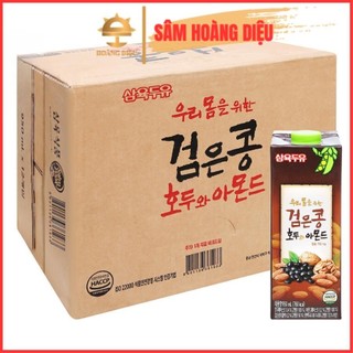 SÂM HOÀNG DIỆU - Nguyên thùng 12 hộp lớn 950ml sữa đậu đen óc chó hạnh nhân
