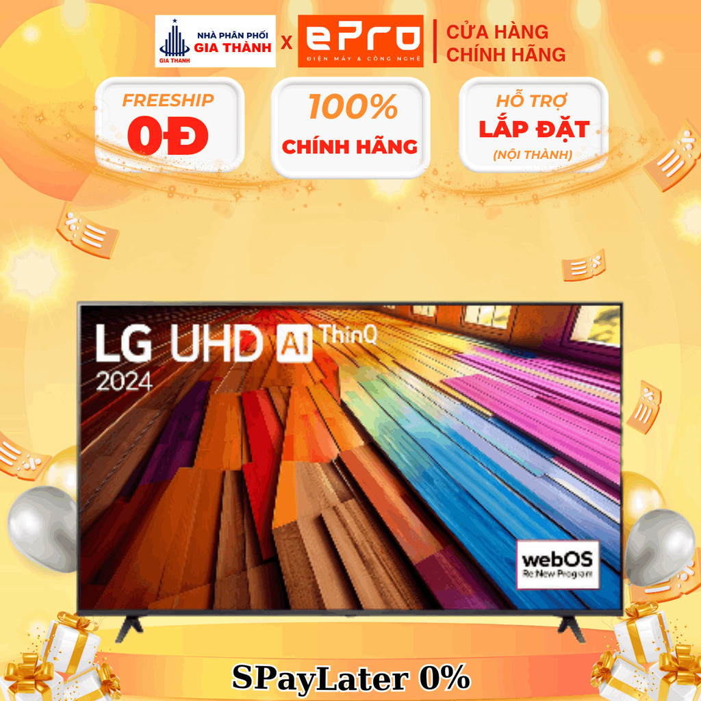 [65UT8050PSB] Smart Tivi LG 4K 65 inch 65UT8050PSB Mới 2024 - Hàng chính hãng