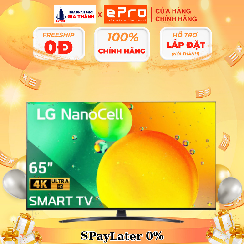 [65NANO76SQA] Smart Tivi NanoCell LG 4K 65 inch 65NANO76SQA - Hàng Chính Hãng