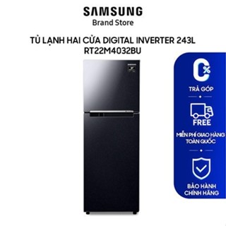 [Freeship] Tủ Lạnh Samsung Ngăn Đông Trên với Digital Inverter 243L màu Đen RT22M4032BU/SV