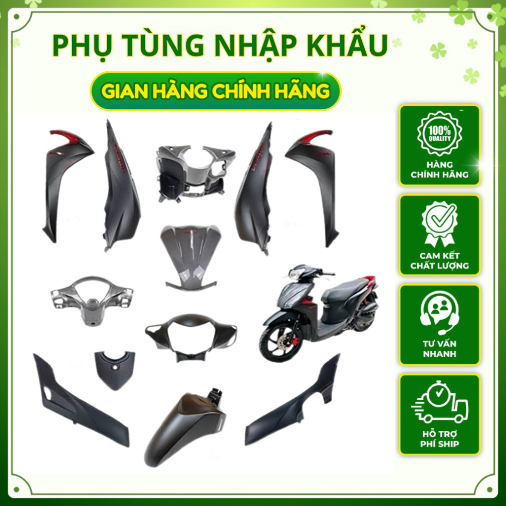 [LẺ MÓN] Dàn áo Vision 110 K44 Đen Nhám Xám 2017 2018 2019 2020