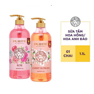  Sữa Tắm Thiên nhiên Purite Cherry và Hoa Hồng 1,1 Lít Chai đại  