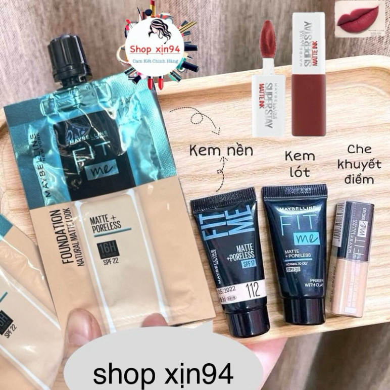 Maybelline Fit Me- Kem Nền Che khuyết điểm,Kem Lót Kiềm Dầu Sz mini-Dete Mới