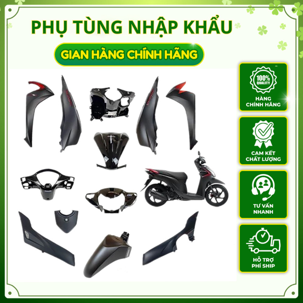 [LẺ MÓN] Dàn áo Vision 110 K44 Đen Nhám 2017 2018 2019 2020