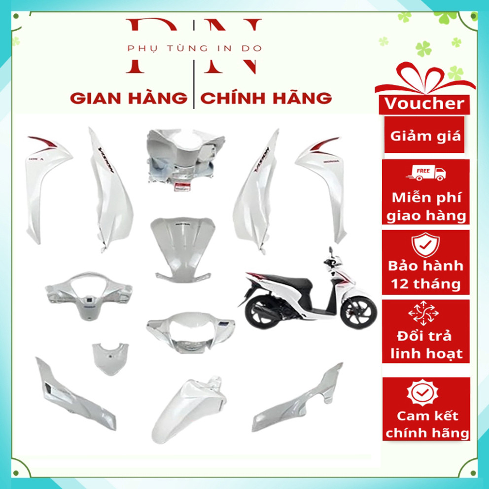 [LẺ MÓN] Dàn áo Vision 110 K44 màu Trắng Đỏ 2014 2015 2016 2017 2018 2019 2020