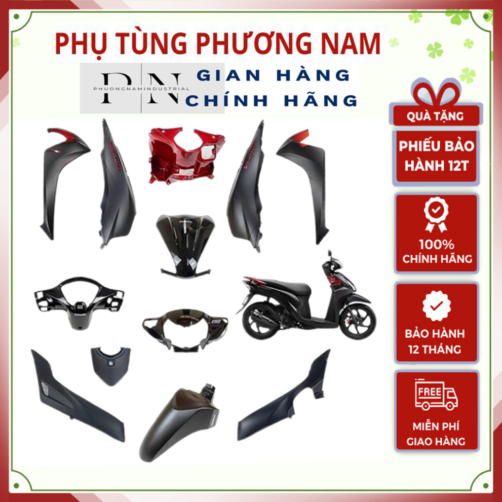 [LẺ MÓN] Dàn áo Vision mã K44 màu Đen Nhám Đỏ 2014 2015 2016