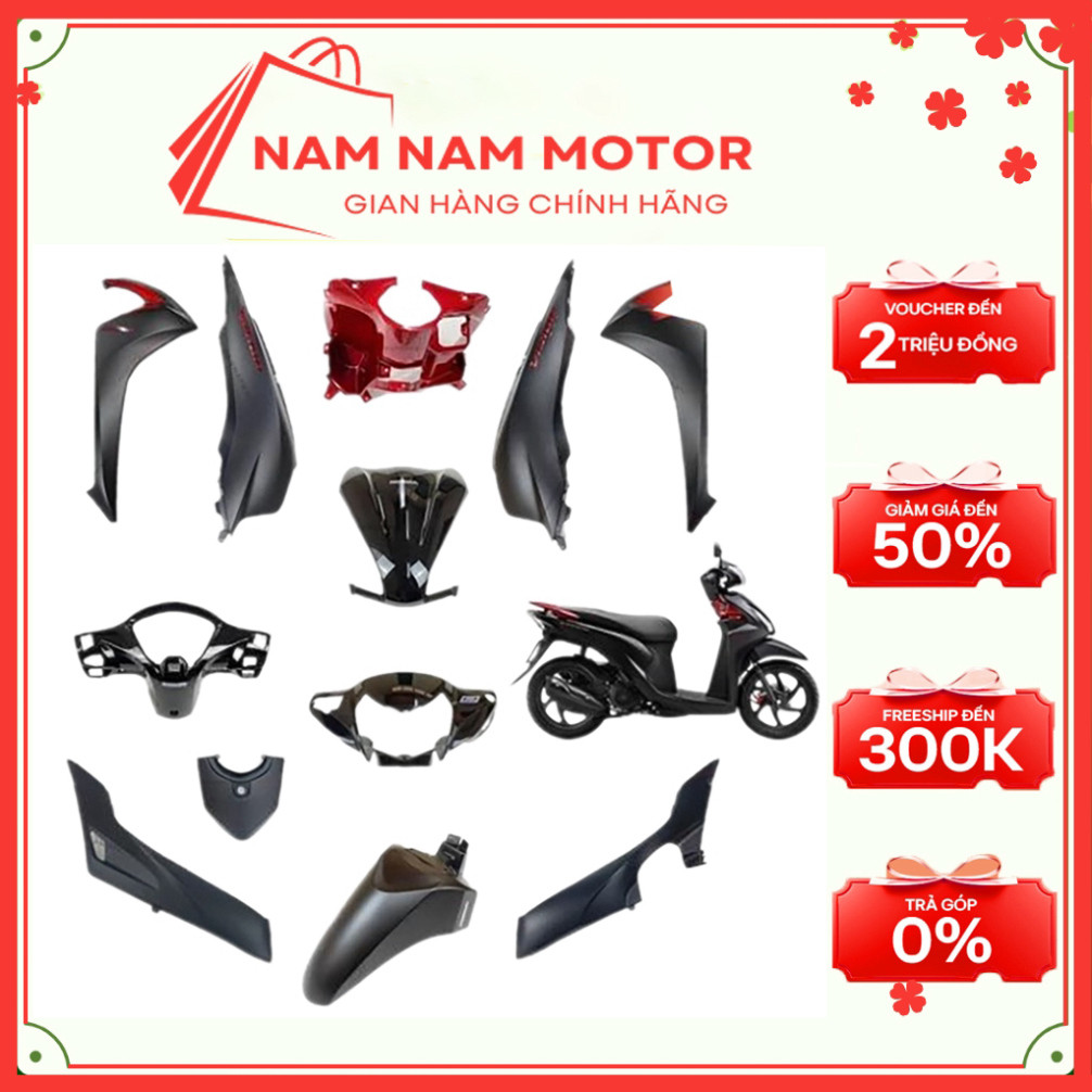 [LẺ MÓN] Dàn áo Vision mã K44 màu Đen Nhám Đỏ 2014 2015 2016