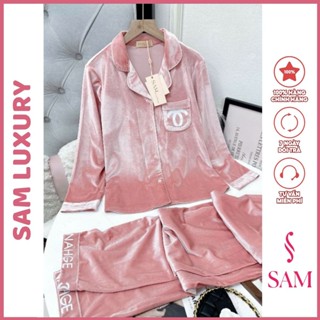 Bộ mặc nhà lụa Sam luxury, pijama nhung hàn hot nhất