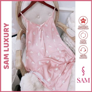 SALE Bộ mặc nhà 2 dây lụa Sam luxury