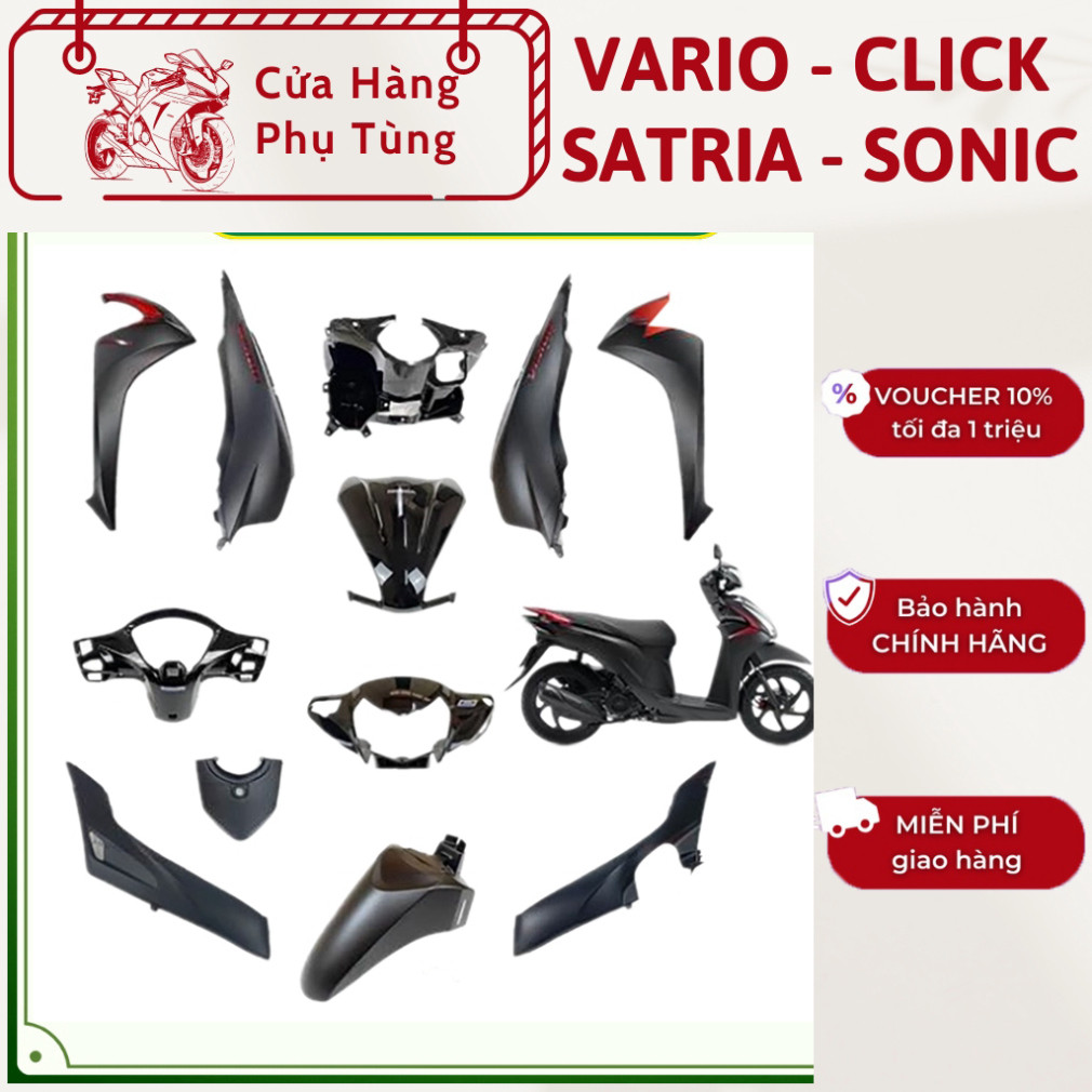 [LẺ MÓN] Dàn áo Vision mã K44 Đen Nhám 2017 2018 2019 2020