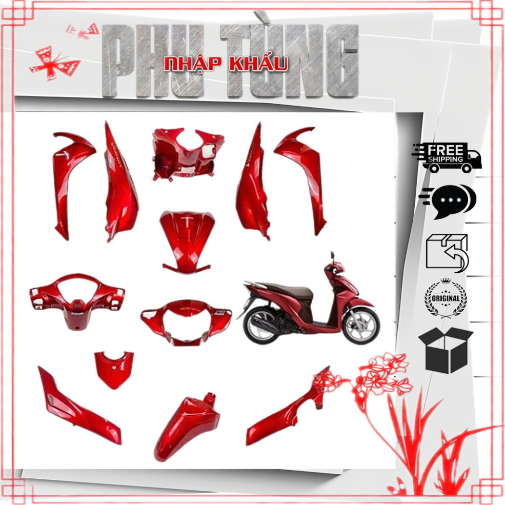 [LẺ MÓN] Dàn áo Vision mã K44 màu Đỏ Tươi 2014 2015 2016 2017 2018 2019 2020