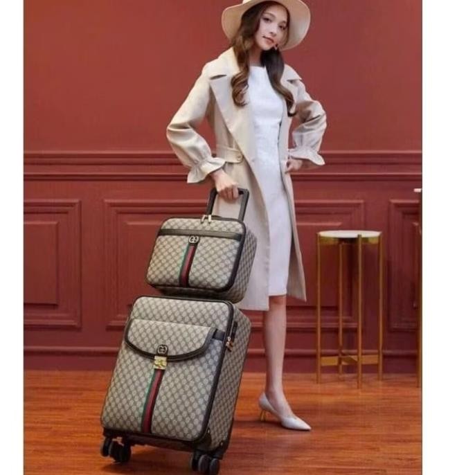 Vali kéo,  Bộ vali da size 20 inch kèm cốp nhỏ. vali gucii kèm cốp có nhiều mầu. Vali kéo da có cốp 