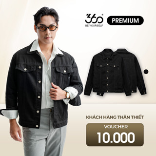 Áo khoác jeans đen nam thương hiệu thời trang 360 Boutique chất liệu cotton cao cấp trẻ trung năng động - AKBTK501