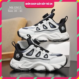 Giày thể thao bé trai vặn cót khóa xoáy độc lạ cao cấp cho trẻ em học sinh đi học chơi bóng rổ cầu lông 5 - 15 tuổi GN13