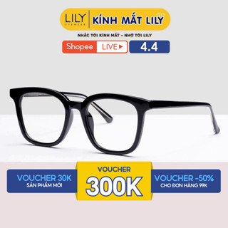 Gọng kính nam nữ LILYEYEWEAR mắt kính vuông to dễ đeo chất liệu dày dặn màu sắc thời trang 1979