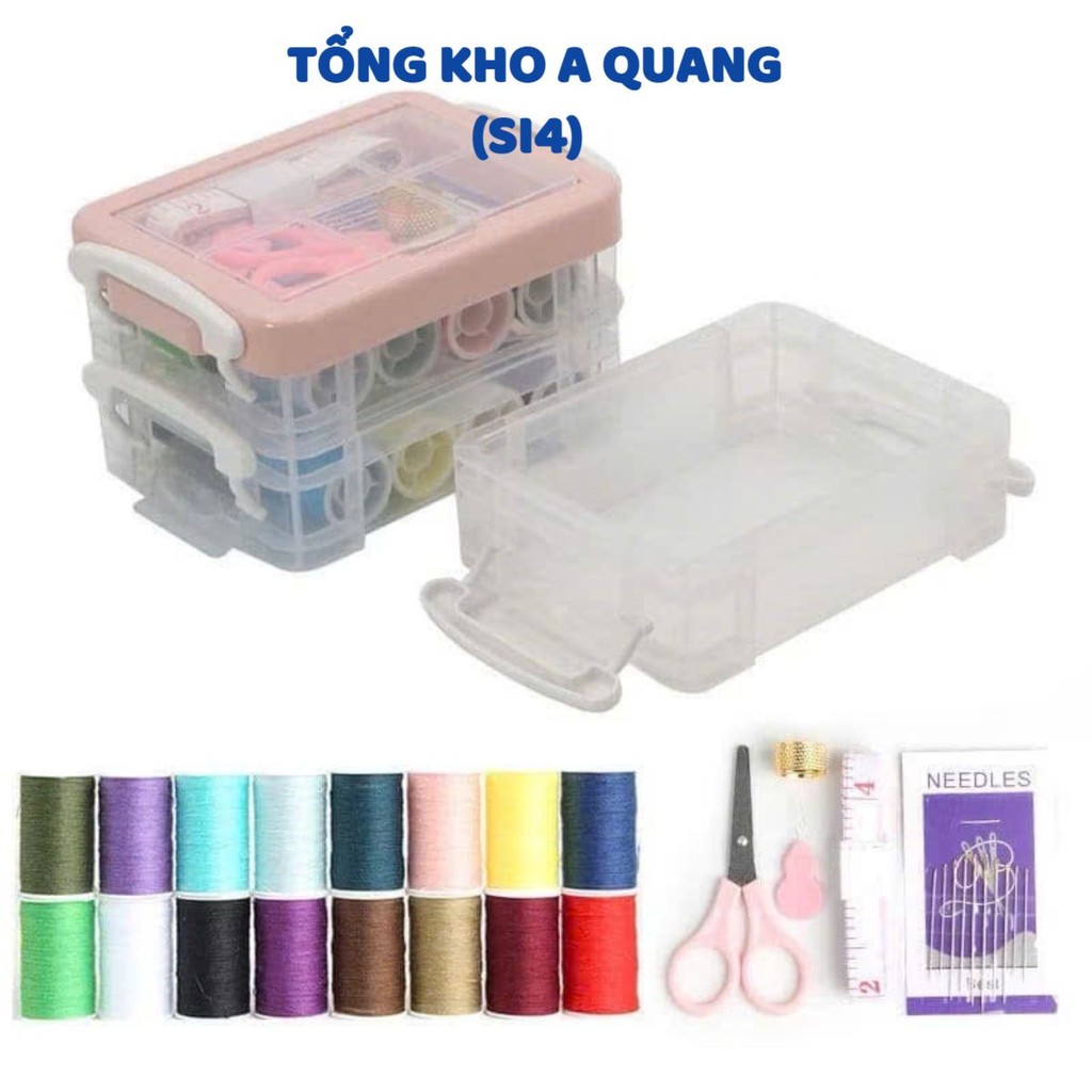 Hộp Kim Chỉ Đa Năng, Hộp Kim Chỉ May Vá, Hộp Kim Chỉ 2 Tầng Tiện Dụng, Nhỏ Gọn, Bộ Kim Chỉ May Vá