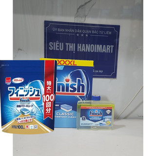 Combo viên rửa bát finish classic 90 viên + nước vệ sinh máy rửa bát 250ml - hanoimart