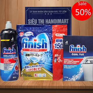  Viên rửa bát finish nhật bản japan power cube 150 V + muối rửa bát finish 1.2kg + Nước làm bóng máy rửa bát 800ml 