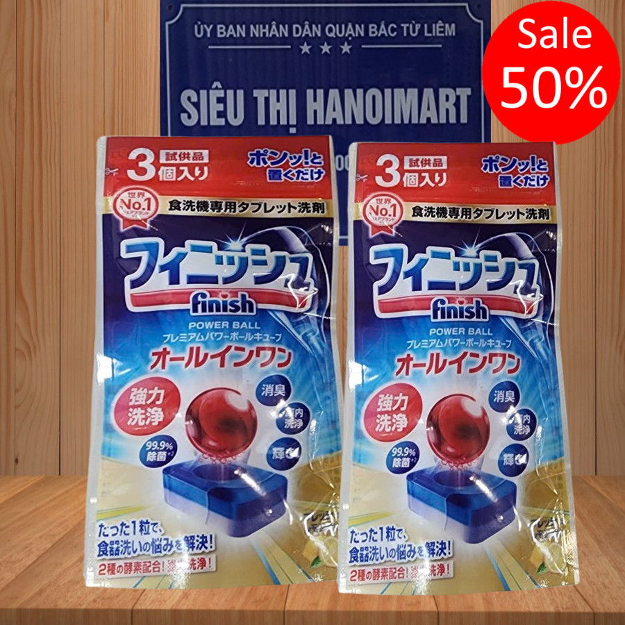 Viên rửa bát Finish all in 1 max [bán lẻ 15 viên] dùng thử