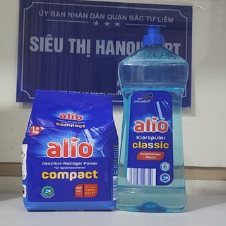 Bộ rửa bát Alio 1,5kg + Nước làm bóng và khô bát alio
