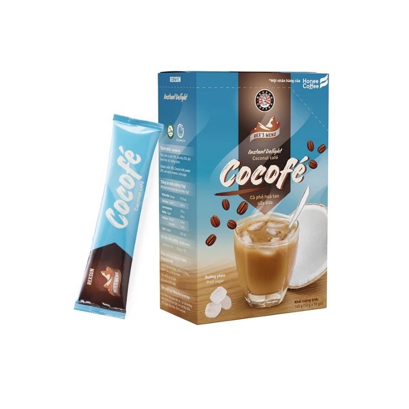 Cà Phê Hoà Tan Sữa Dừa Instant Delight Cocofe - 160g - Rexsun