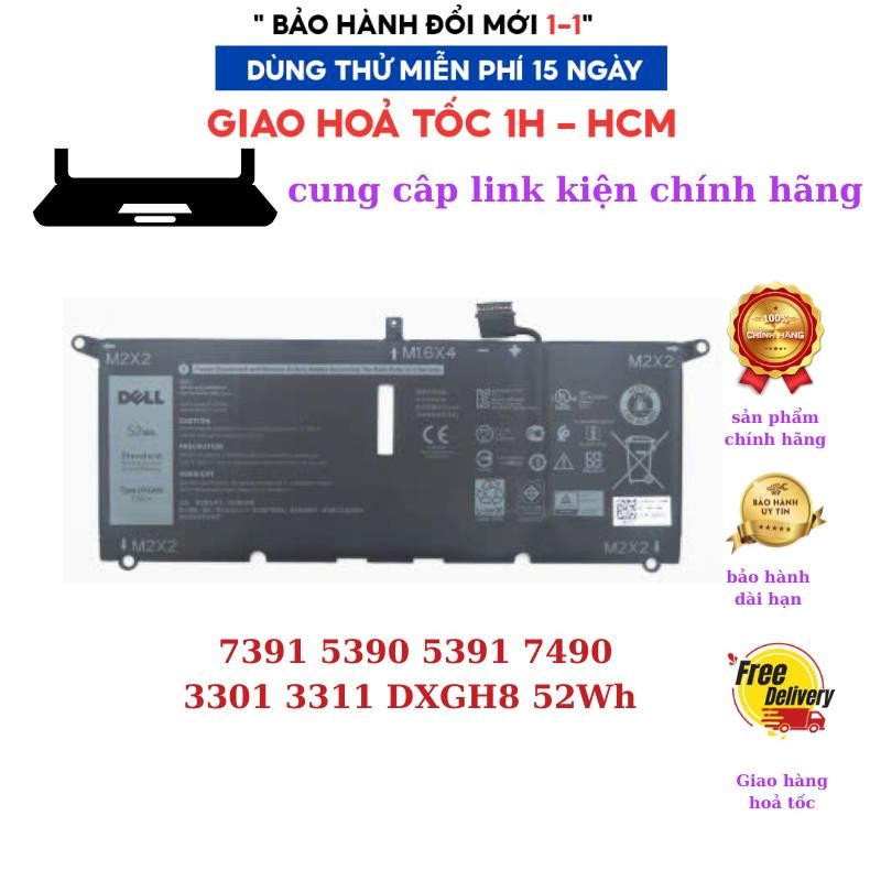 Pin Dell XPS 13 9370 9380, G8VCF, 0H754V, V48RM DXGH8 52WH new zin