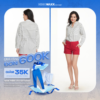 NINOMAXX Áo sơ mi Nữ cotton tay dài phom rộng 1811059