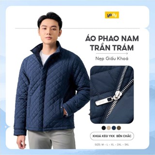 Áo phao nam YODY trần trám bền, nhẹ, siêu ấm, có thể giặt máy TRA - PHM7009