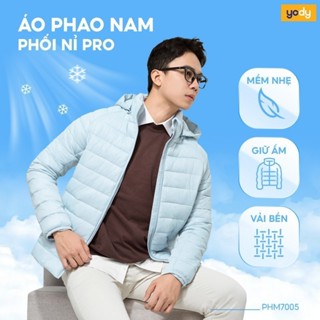 [SALE] Áo phao nam YODY phối nỉ 4S pro Siêu ấm Siêu nhẹ Siêu gọn Siêu Thoải mái TRA - PHM7005