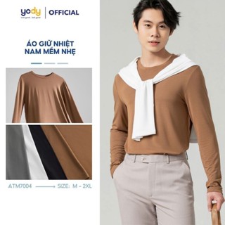 [ĐỒNG GIÁ] Áo thun thu đông nam YODY, áo giữ nhiệt cổ tròn vải bamboo mềm mại ATM7004