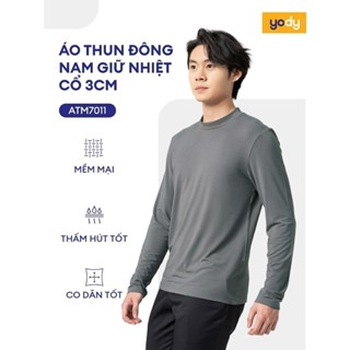[ĐỒNG GIÁ] Áo thun giữ nhiệt nam YODY áo thun mùa thu đông giữ ấm mềm mại co giãn thoải mái cả ngày ATM7011