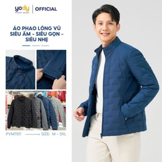 Áo phao nam YODY cao cấp lông vũ ép bonding phối nách TRA - PVM7011