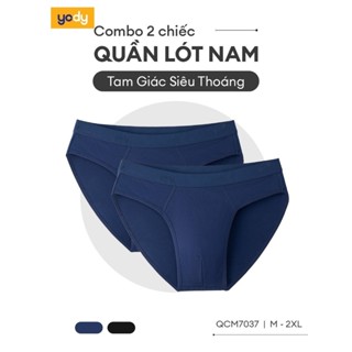 Combo 2 quần lót nam YODY, quần briefs siêu thoáng thoải mái vận động, thấm hút nhanh QCM7037