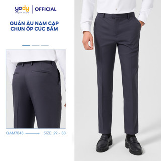 [SALE] Quần âu nam YODY cạp chun, có cúc bấm, vải cao cấp, hạn chế nhăn nhàu TR - QAM7043