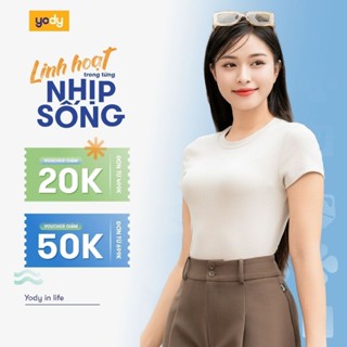 Áo thun t-shirt Nữ YODY form slimfit, thun rib cotton mềm, thoáng mát WCTS25S189 (TSN7275)