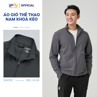 Áo khoác gió nam YODY khoác thể thao, chống nắng, kéo khóa, co giãn, hạn chế nhăn nhàu SKM7001