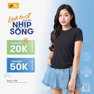Áo thun t-shirt nữ YODY dáng suông thông thoáng, mềm mại, an toàn cho da TSN7301