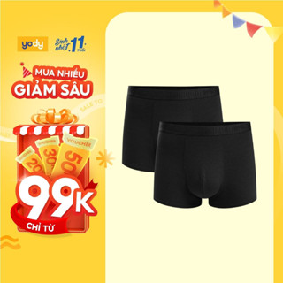 Combo 2 quần lót nam boxer yody phối cạp thoải mái mềm mại QCM6007