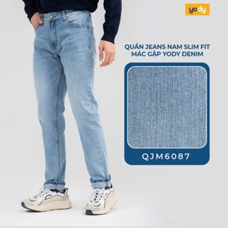 Quần Jeans Nam Yody Denim, Dáng Slim Fit Mác Gập TRA - QJM6087