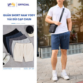 Quần Short Nam YODY Vải Đũi Cạp Chun thoáng mát, quần đùi nam nhiều màu form chuẩn - QSM7003