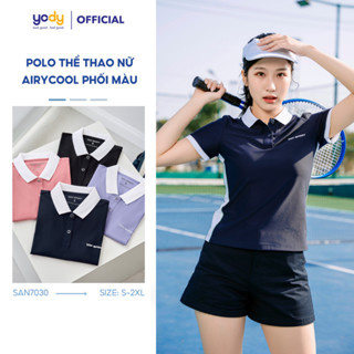 Áo thun nữ YODY polo thể thao vải airycool siêu mát, thấm hút mồ hôi thoải mái vận động - SAN7030