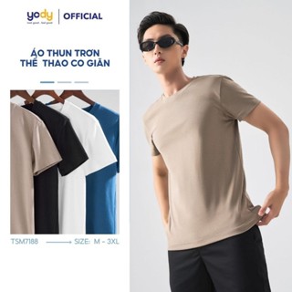Áo thun T-shirt Nam YODY dáng slimfit cơ bản, vải cotton mềm mại, thông thoáng TSM7188